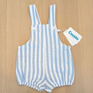 Cocote Striped Blue and White Kids Overalls